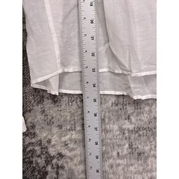 New Zadig Voltaire Top Medium Womens White Cotton Voile Cross Blouse Lightweight - Picture 6 of 9